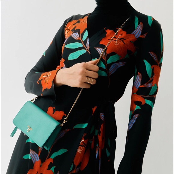 Prada Handbags - Prada Saffiano Chain wallet Green